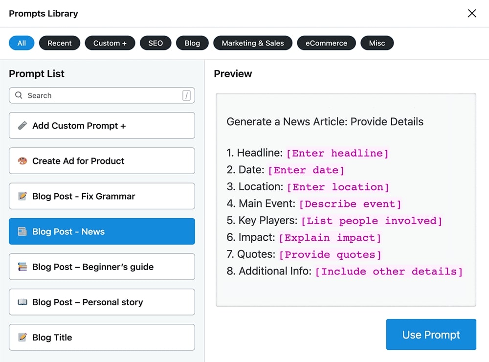 content-ai-prompt-library